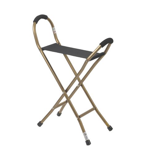 Bastón mango redondeado - RTL10360 - Drive DeVilbiss USA - con cuatro patas / plegable / con asiento