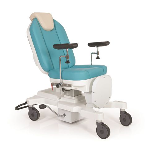 Sillón para extracción de sangre hidráulico - P-KL-002 - PROMEK - de 2 secciones / con ruedas / Trendelenburg