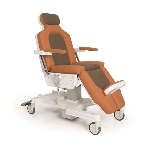 Sillón para extracción de sangre eléctrico - P-KL-008 - PROMEK - de 4 secciones / con ruedas / de altura variable