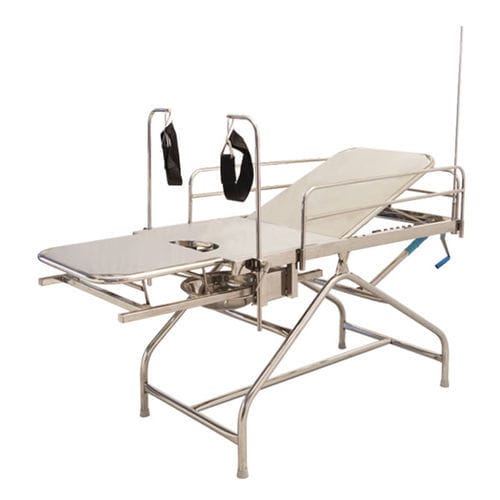 Mesa de operaciones para ginecología - 976 - Shree Hospital Equipments - mecánico / basculante / con reposapiernas
