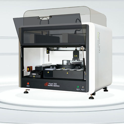 Analizador de grupos sanguíneos automático - Aigel 300 - Aikang Diagnostics - de mesa / con tecnología de aglutinación en columna