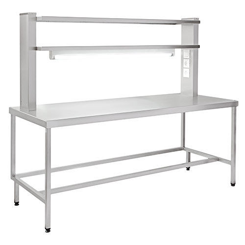 Mesa de trabajo - SR series - SMS spółka z o.o. - rectangular / plegable / de acero inoxidable