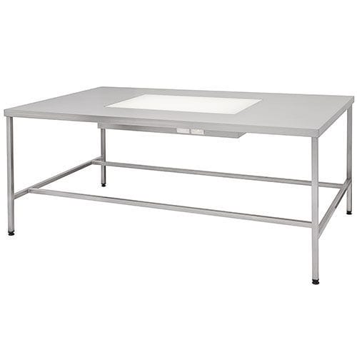 Mesa de inspección de ropa - SR14P - SMS spółka z o.o. - rectangular / eléctrica / plegable