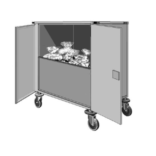 Carro médico - WZ-91BCB - SMS spółka z o.o. - para transporte / de acero inoxidable / con estante