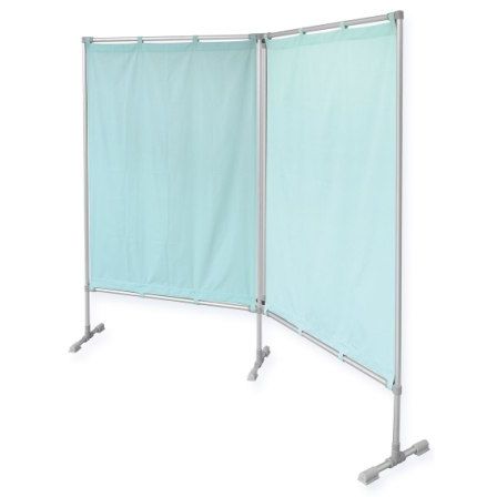 Biombo médico con ruedas - Mikirad - 2 paneles / con cortina