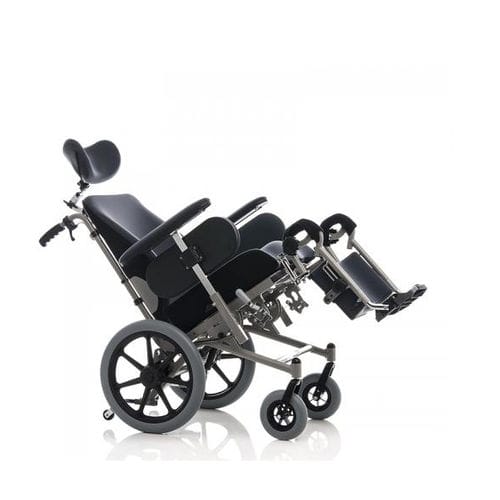 Silla de ruedas eléctrica - OPTIMA E - Nuova Blandino - pasiva / de interior / reclinable