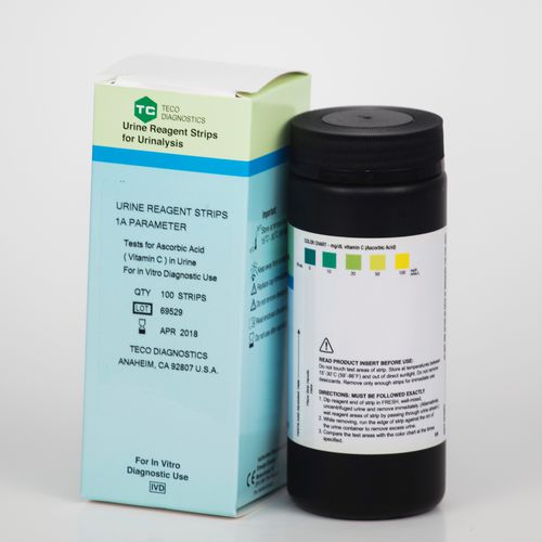 Tira de prueba para análisis de orina - URS-1A-100 - Teco Diagnostics - de vitamina C / de orina / de colorimetric