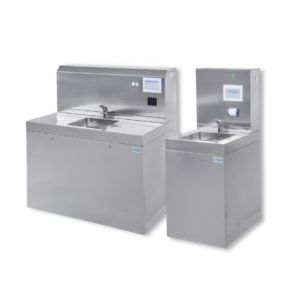 Sistema de lavado de manos 1 estación - WWS series - Zirbus technology - de suelo / de acero inoxidable / automático
