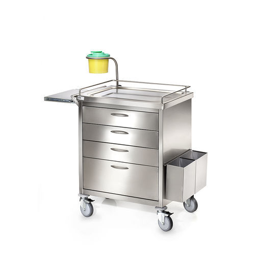 Carro médico - D-23-1 - DEMERTZI M & Co - de medicamentos / de acero inoxidable / con papelera