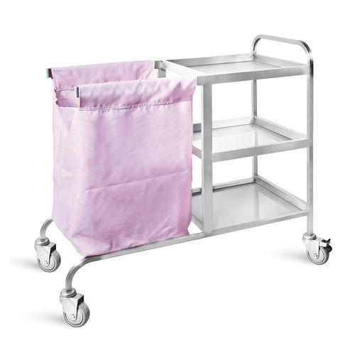 Carro para bolsas para ropa limpia - D-58 - DEMERTZI M & Co - médico / 3 estantes / 1 bolsa