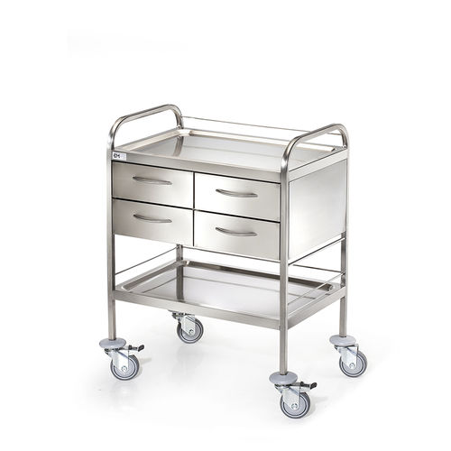 Carro médico - D-24 - DEMERTZI M & Co - para medicamentos / para cuidados / de acero inoxidable