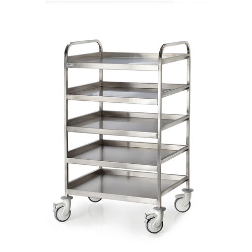 Carro para bolsas médico - D-52 - DEMERTZI M & Co - multifunción / 5 estantes / de acero inoxidable