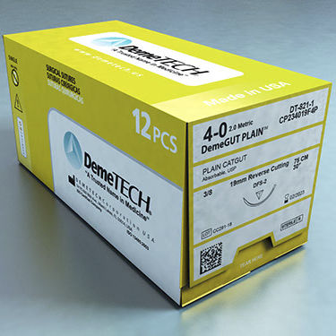Hilo de sutura reabsorbible - DemeGUT PLAIN™ - Demetech - cirugía general / cirugía oftálmica