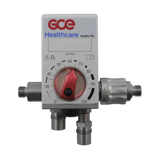Mezclador de gases médico - GCE Group - de oxígeno / de aire / tubo flujómetro