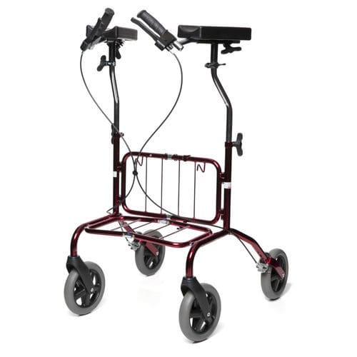 Andador con ruedas con 4 ruedas - Rebel RA - Human Care Group - con asiento / con reposabrazos / con canasta