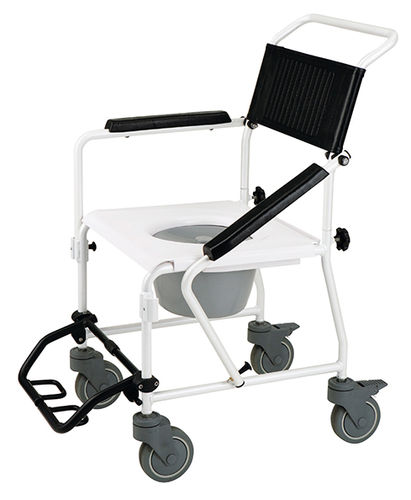 Silla de ducha con ruedas - Mackworth M40 - Mackworth Healthcare - con cubo / con orinal