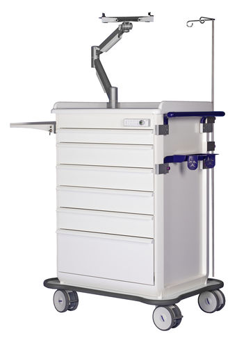 Carro de uso general - Nursing trolley with laptop arm - MATTTEO - para cuidados / con cajón / con bandejas