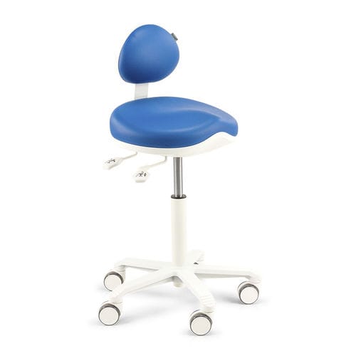 Taburete para clínica dental - Apical - Score BV - de altura variable / con forma de silla de montar / azul