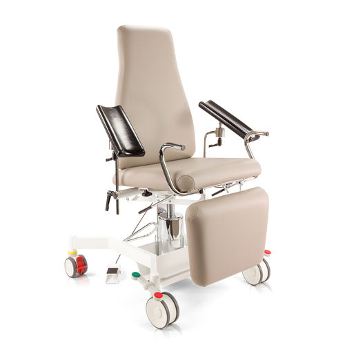 Sillón de reconocimiento de flebotomía - Vena® Vario Levant - Score BV - hidráulico / de altura variable / con reposapiernas