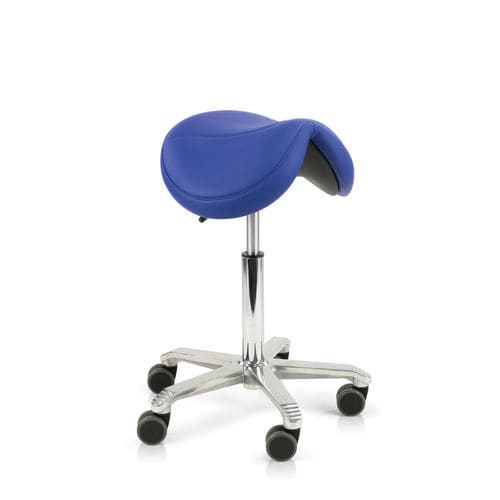 Taburete para centro sanitario - Jumper - Score BV - de altura variable / con ruedas / con forma de silla de montar