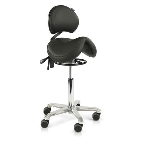 Taburete para centro sanitario - Jumper Balance  - Score BV - de altura variable / con ruedas / con respaldo regulable