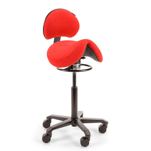 Taburete para centro sanitario - Office Jumper Balance - Score BV - de altura variable / con ruedas / con respaldo regulable