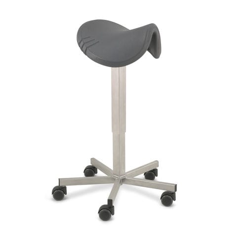 Taburete de laboratorio - Score BV - con ruedas / con forma de silla de montar / de acero inoxidable