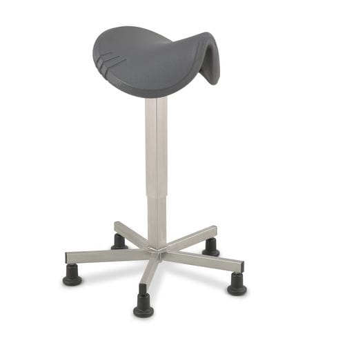 Taburete de laboratorio - Amazone Stainless Steel glides - Score BV - con ruedas / con forma de silla de montar / de acero inoxidable
