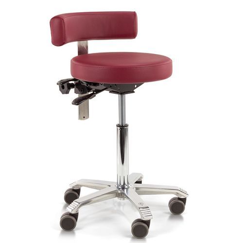 Taburete médico - 6221 - Score BV - de altura variable / con ruedas / con respaldo regulable