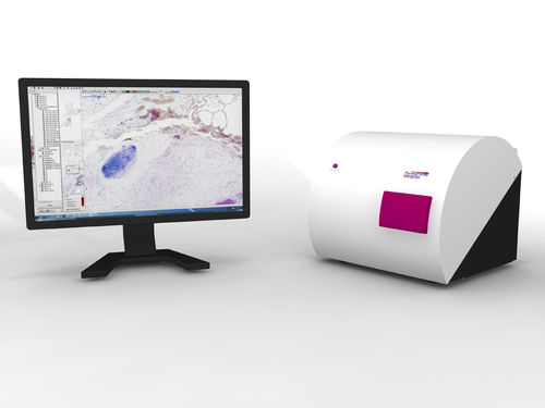 Digitalizador de portaobjetos de microscopio - Pannoramic Desk II DW - 3DHISTECH Ltd. - con lector de códigos de barras / de campo claro / de fluorescencia