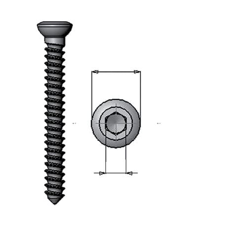 Tornillo de compresión ósea genérico - 36.204 series - Medicalex - de acero inoxidable / no bloqueado / cortical
