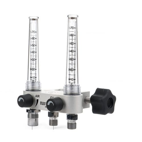Mezclador de gases médico - MaxFLO2 Mini  - Maxtec - de oxígeno / de aire / con doble tubo flujómetro