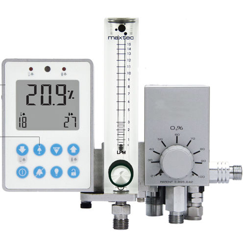 Mezclador de gases médico - MaxBlend Lite - Maxtec - de oxígeno / de aire / tubo flujómetro