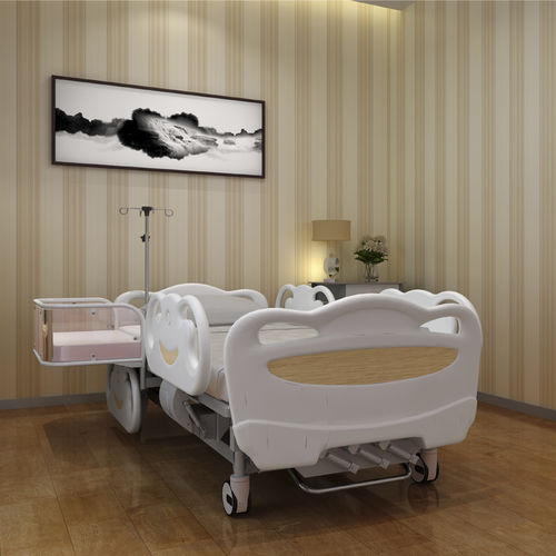 Cama de hospital - JDCMY-SO171A1(B1) - Jingdong Technology - manual / de altura regulable / con ruedas
