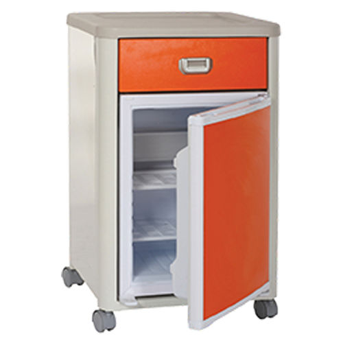Mesa de cabecera con ruedas - HE-60 - ISIK KARDESLER MEDIKAL - con compartimento refrigerador