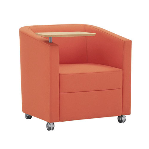 Silla con reposabrazos - Domo - Arcadia - con ruedas / con mesa / giratoria