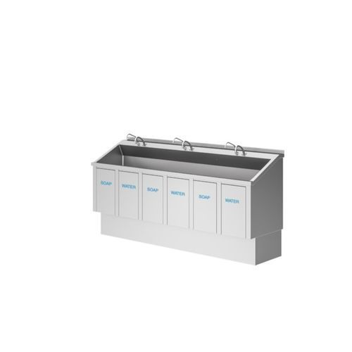 Fregadero quirúrgico 3 unidades - SU-02 series - Infimed - de acero inoxidable / con dispensador de jabón
