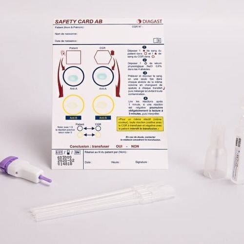 Kit de prueba de agrupamiento sanguíneo - 790 series - Diagast - de sangre