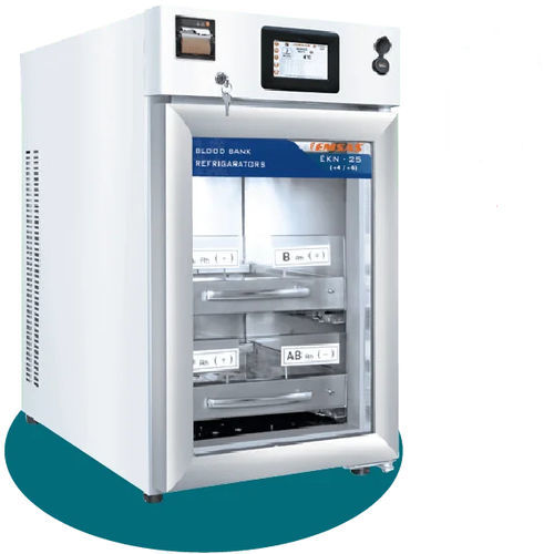Refrigerador de banco de sangre - EKN 25 - EMSAS - de tipo armario / con 1 puerta / con puerta de cristal