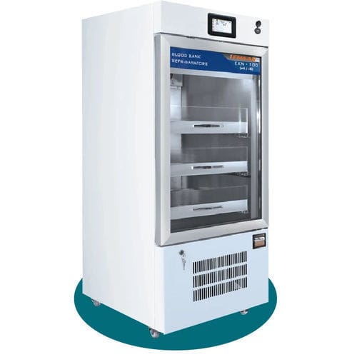 Refrigerador de banco de sangre - EKN 100 - EMSAS - de tipo armario / con 1 puerta / con puerta de cristal
