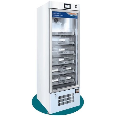 Refrigerador de banco de sangre - EKN 200 - EMSAS - de tipo armario / con 1 puerta / con puerta de cristal