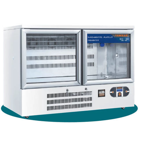 Incubadora de laboratorio para plaquetas - ECI 02 - EMSAS - de acero inoxidable / con 2 puertas / con ruedas