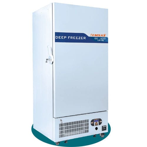 Congelador para plasma sanguíneo - EE 600 - EMSAS - de laboratorio / con ruedas / con 1 puerta