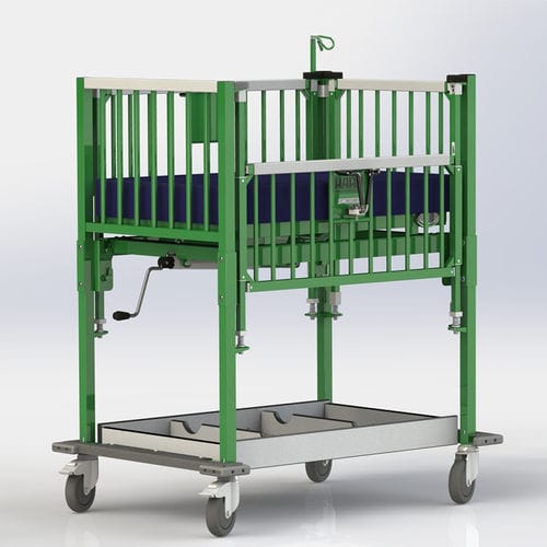 Cuna hospitalaria neonatal - CRIBETTE - HARD Manufacturing CO., INC - con ruedas / de altura variable / de acero inoxidable