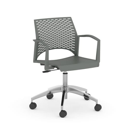 Silla de oficina con reposabrazos - REWIND - ERG international - con ruedas / ergonómica / apilable