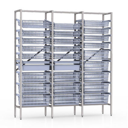 Estantería modular - MS210684510 - MEDICAL MODULAR SYSTEM S.A. (MMS) - para contenedores