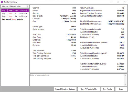 Software médico - PLMS  - CamNtech - clínico / para laboratorio del sueño / de telemonitorización de la actividad física
