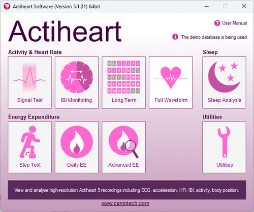 Software de análisis de la variabilidad de la frecuencia cardíaca - Actiheart 5 - CamNtech - médico / análisis de datos / de gestión