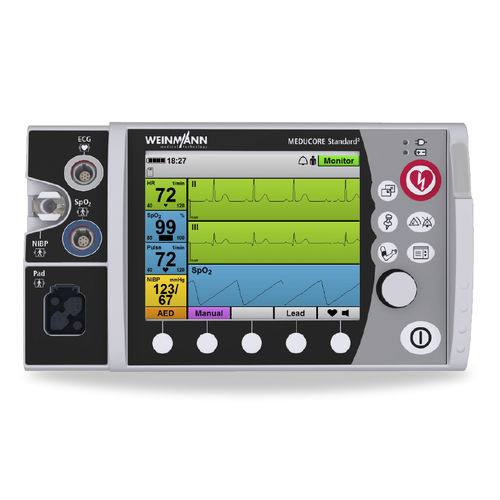 Desfibrilador externo manual - MEDUCORE Standard² - WEINMANN Emergency Medical Technology - Bluetooth / con monitor de ECG / con SpO2