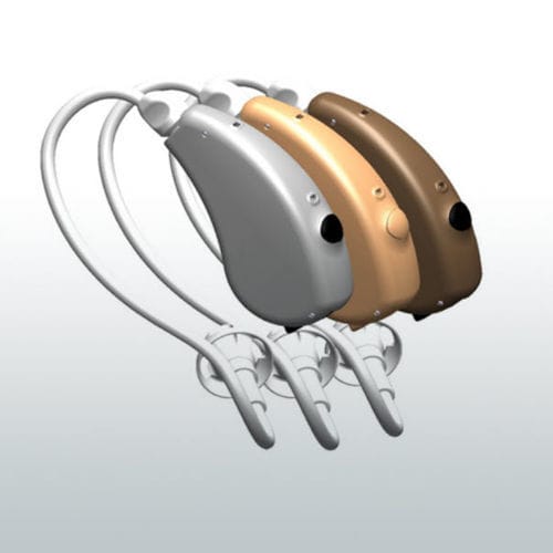 Prótesis auditiva BTE, open fit - Arro® - Audina Hearing Instruments - con reductor de ruido / beis / marrón